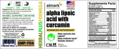 Alpha Lipoic Acid with Curcumin Label