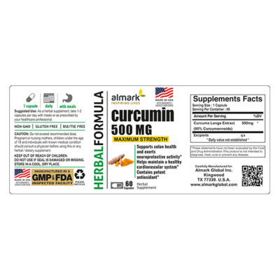 Curcumin 500 Mg Label