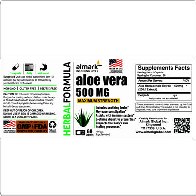 aloe vera 500 mg label