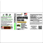ginseng 500 mg label