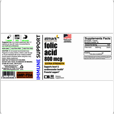 folic acid 800 mcg label