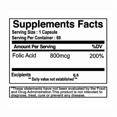 folic acid 800 mcg sf