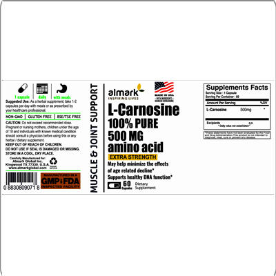 l carnosine 500 mg label
