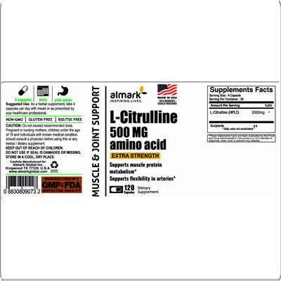 l citrulline 500 mg label