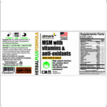msm with vitamins and anti oxidants label