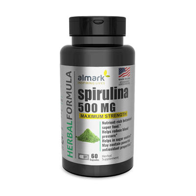 spirulina 500 mg front