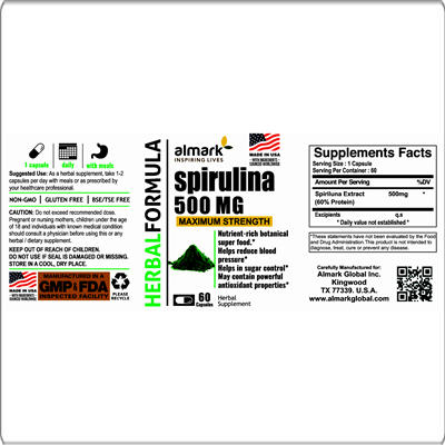 spirulina 500 mg label