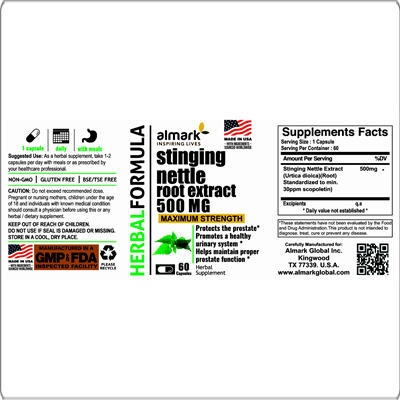 stinging nettle root extract 500 mg label