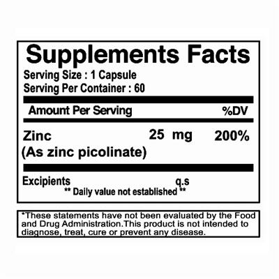 zinc picolinate 25 mg sf